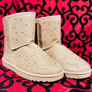 Women’s Baby Pink Rhinestone Booties